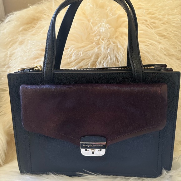 KATE SPADE Hyde Place Small Zarinah Micropebble Leather Haircalf Satchel. - Picture 3 of 12